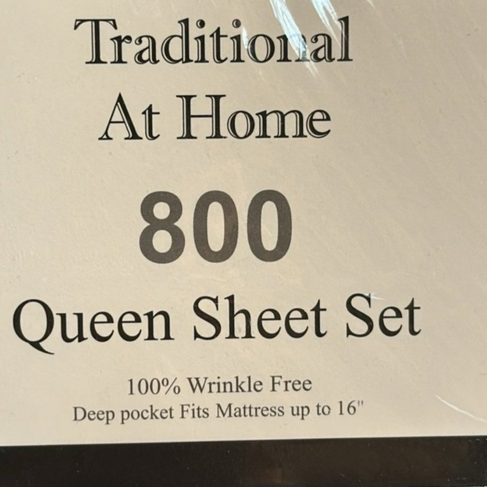 Traditionall at Home 6pc Queen Sheet Set Blue Abstract Squares - Picture 6 of 7